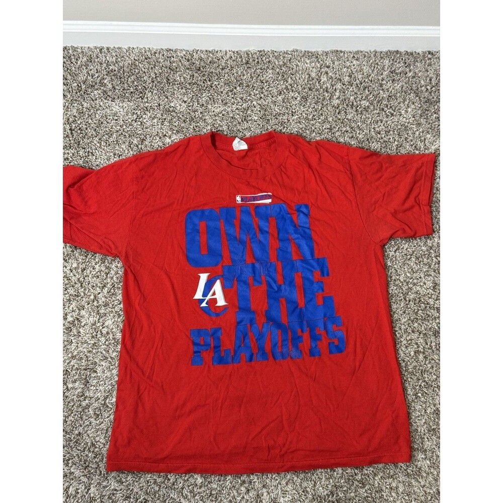 2014 LA Clippers Playoffs T Shirt Own the Playoffs Red Men’s Large NBA - Picture 4 of 8